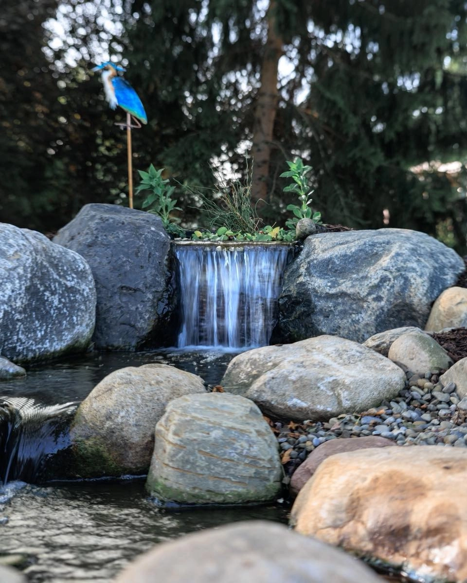 Hồ cá Koi bằng kính hiện đại lắp đặt trong phòng khách