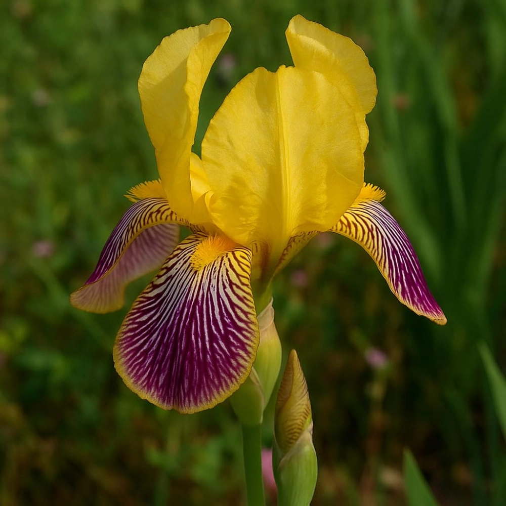 Cây hoa diên vĩ mềm mại giữa không gian thiên nhiên