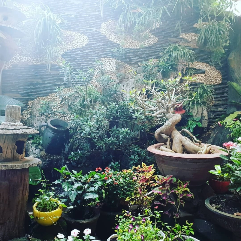 Thiết kế hòn non bộ thác nước chảy róc rách tự nhiên