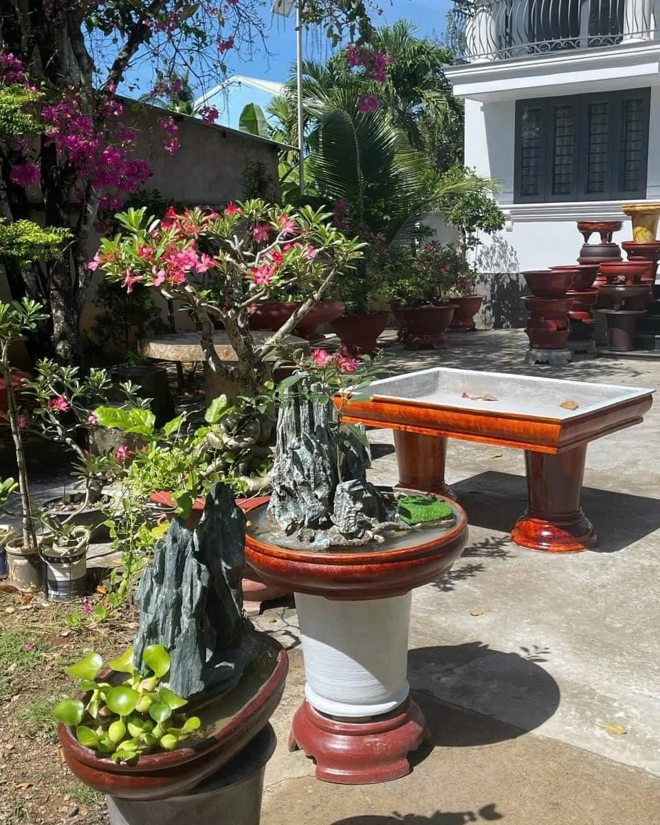 Mẫu hòn non bộ đẹp ngoài trời kết hợp hồ cá koi