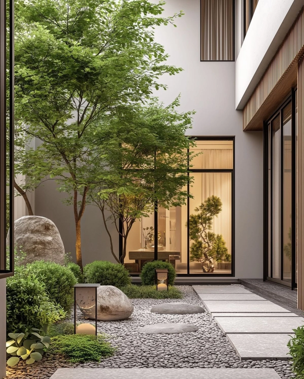 Cách bố trí thiết kế sân vườn có chòi nghỉ gỗ