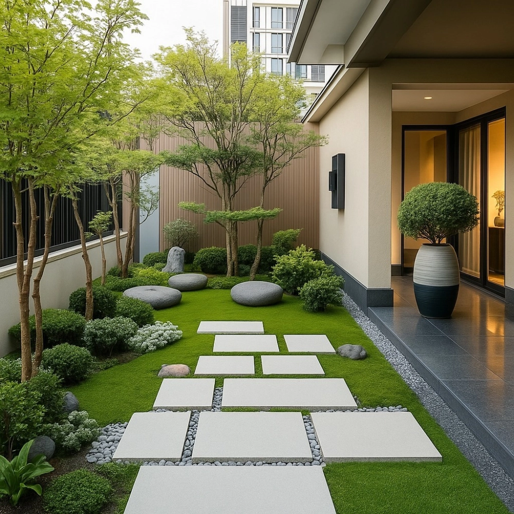 Không gian tiểu cảnh sân vườn Nhật Bản yên bình và sang trọng