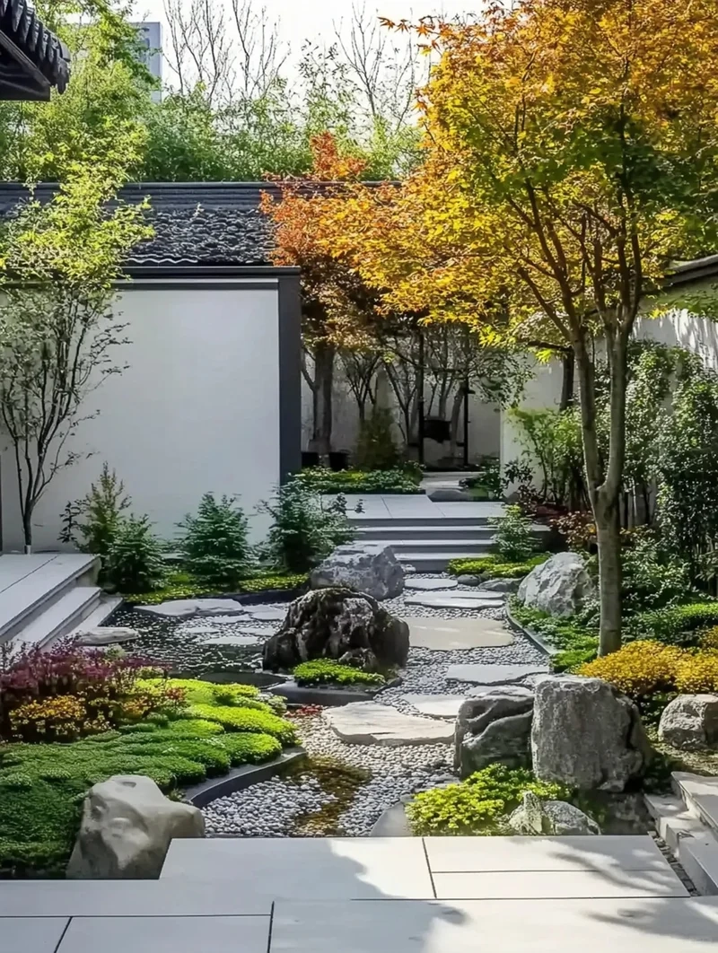 Kiến trúc hài hòa trong mẫu sân vườn phong cách Trung Hoa kiến trúc