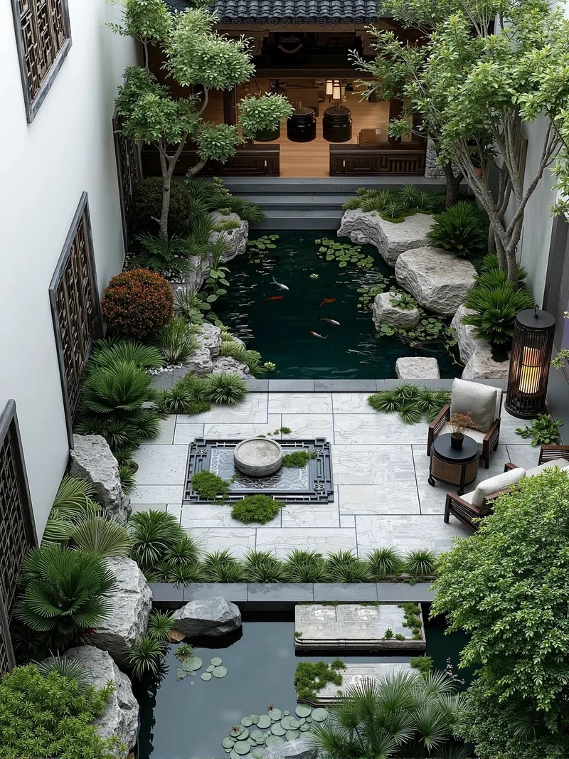 Không gian cổ xưa cùng ảnh sân vườn Trung Hoa truyền thống