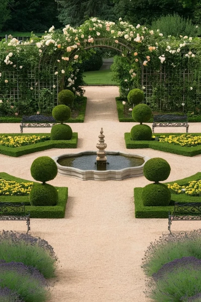 Không gian sang trọng với thiết kế sân vườn cổ điển đẹp